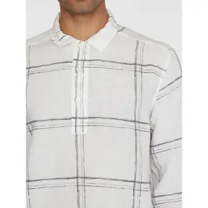 Long sleeve shirt KnowledgeCotton Apparel Loose linen printed image-4