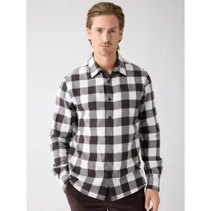 Cotton flannel checked shirt KnowledgeCotton Apparel - GOTS image-1