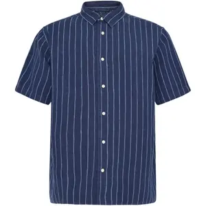 Γαλάζιο Πουκάμισο Σε Σχέδιο Ραβδώσει Λινό KnowledgeCotton Apparel image-0