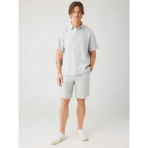 Γαλάζιο Πουκάμισο Σε Σχέδιο Ραβδώσει Λινό KnowledgeCotton Apparel image-1