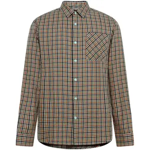 Long Sleeve Checked Shirt Cotton KnowledgeCotton Apparel Dune image-0