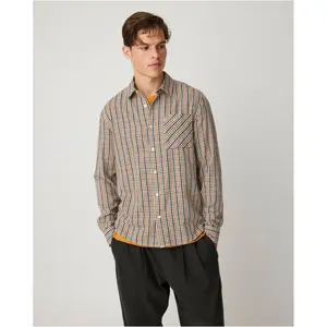 Long Sleeve Checked Shirt Cotton KnowledgeCotton Apparel Dune image-1