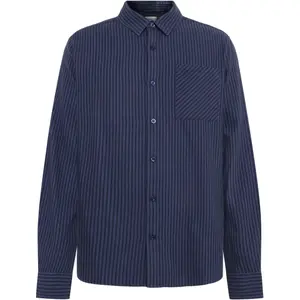 Organic Cotton Long Sleeve Shirt KnowledgeCotton Apparel Dune Stripe image-0