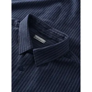 Organic Cotton Long Sleeve Shirt KnowledgeCotton Apparel Dune Stripe image-2