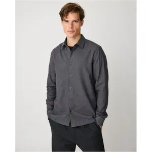 Πουκάμισο με μακριά μανίκια από φανέλα KnowledgeCotton Apparel Dune image-3
