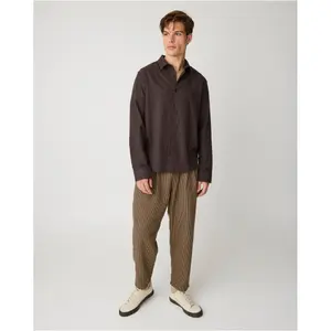 Πουκάμισο με μακριά μανίκια από φανέλα KnowledgeCotton Apparel Dune image-3