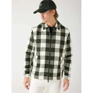 Checked flannel cotton zip-up shirt KnowledgeCotton Apparel - GOTS image-1