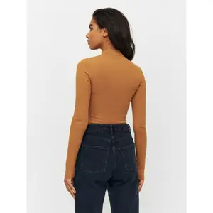Women's long-sleeved stand-up collar T-shirt KnowledgeCotton Apparel Gots Vegan image-3