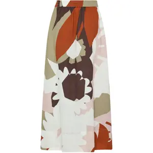 Printed Long Linen Skirt Women KnowledgeCotton Apparel image-2
