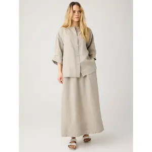 Women's Linen Maxi Skirt KnowledgeCotton Apparel image-1