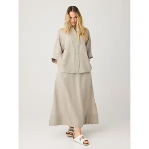 Women's Linen Maxi Skirt KnowledgeCotton Apparel image-2