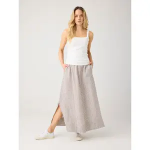 Φούστα γυναικεία KnowledgeCotton Apparel Organic Linen Stripe GOTS/Vegan image-2