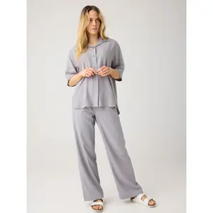 Bukser til kvinder KnowledgeCotton Apparel Posey Linen-mix image-3