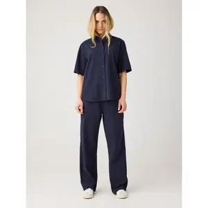 Weite Seersucker-Hose Damen KnowledgeCotton Apparel Posey image-1