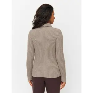 Women's turtleneck sweater KnowledgeCotton Apparel Mouline OCS/Vegan image-4