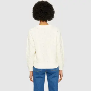 Women's Cotton Cable Sweater KnowledgeCotton Apparel GOTS/Vegan image-2