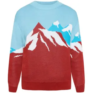 Women's round neck sweater KnowledgeCotton Apparel Mountain Jacquard image-0