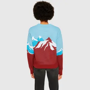 Women's round neck sweater KnowledgeCotton Apparel Mountain Jacquard image-3