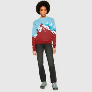 Women's round neck sweater KnowledgeCotton Apparel Mountain Jacquard image-2