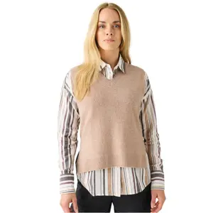 Sleeveless V-Neck Jumper Women KnowledgeCotton Apparel image-1