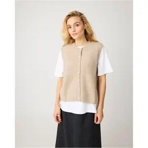 Ärmellose Damenstrickjacke KnowledgeCotton Apparel image-2