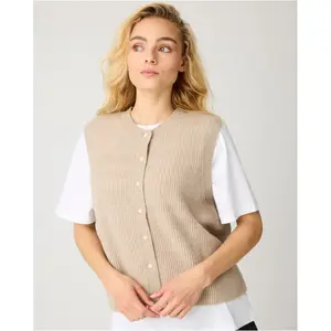 Ärmellose Damenstrickjacke KnowledgeCotton Apparel image-3