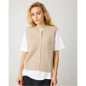 Ärmellose Damenstrickjacke KnowledgeCotton Apparel image-1