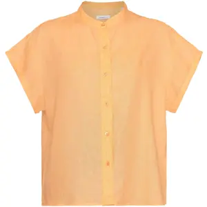 Linen High Collar Shirt Women KnowledgeCotton Apparel image-0