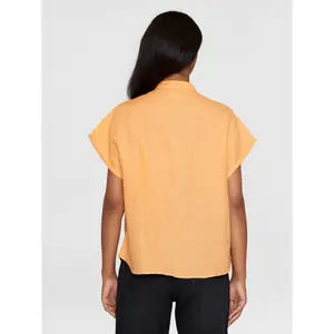Linen High Collar Shirt Women KnowledgeCotton Apparel image-2