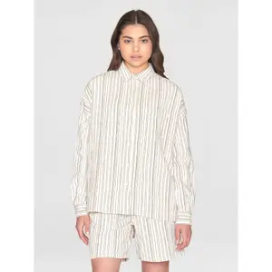 Women's long sleeve shirt KnowledgeCotton Apparel Gots/Vegan stripe image-1
