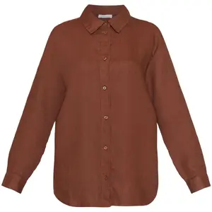 Women's long sleeve shirt KnowledgeCotton Apparel Loose Linen image-0