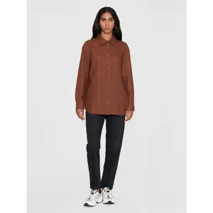 Women's long sleeve shirt KnowledgeCotton Apparel Loose Linen image-3