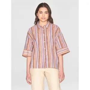 Women's blouse KnowledgeCotton Apparel Loose Stripe GOTS/Vegan image-1