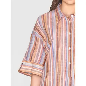 Women's blouse KnowledgeCotton Apparel Loose Stripe GOTS/Vegan image-4