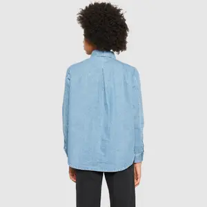 Women's long-sleeved denim shirt KnowledgeCotton Apparel GOTS/Vegan image-3