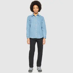 Women's long-sleeved denim shirt KnowledgeCotton Apparel GOTS/Vegan image-2