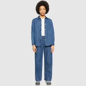 Women's long-sleeved denim shirt KnowledgeCotton Apparel GOTS/Vegan image-2