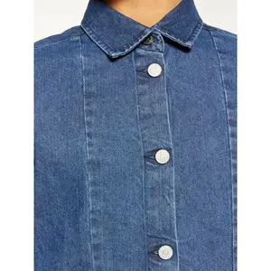 Women's long-sleeved denim shirt KnowledgeCotton Apparel GOTS/Vegan image-4