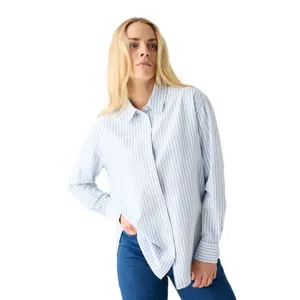 Women's long sleeve shirt KnowledgeCotton Apparel Oxford Organic GOTS image-1