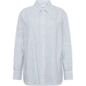 Women's long sleeve shirt KnowledgeCotton Apparel Oxford Organic GOTS image-0