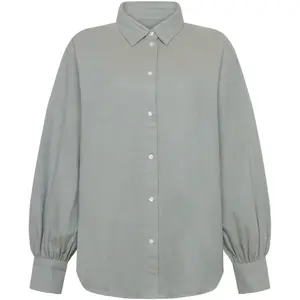 Women's Long Sleeve Flannel Shirt KnowledgeCotton Apparel Organic GOTS image-0