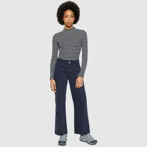 Women's Striped Funnel Neck Top KnowledgeCotton Apparel image-2