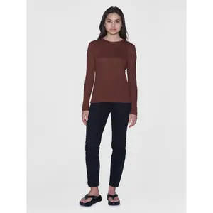 Women's long sleeve T-shirt KnowledgeCotton Apparel Linen GOTS/Vegan image-3