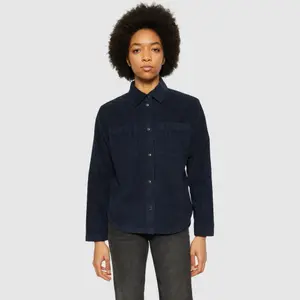 Women's long-sleeved overshirt KnowledgeCotton Apparel Irregular corduroy image-1