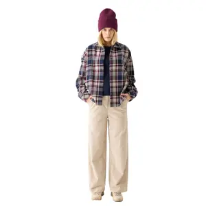 Women's plaid flannel overshirt KnowledgeCotton Apparel GOTS image-1