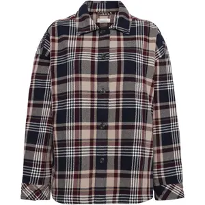 Women's plaid flannel overshirt KnowledgeCotton Apparel GOTS image-0