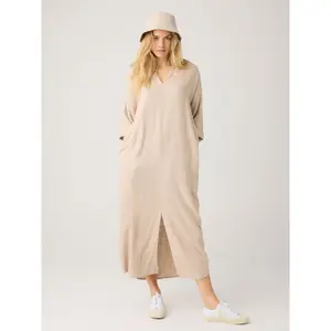 Φόρεμα με λαιμόκοψη σε V γυναικείο KnowledgeCotton Apparel Linen image-1