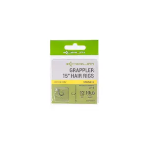 Carnivorous hook Korum Grappler Hair Rigs 15 Barbless 8 (x8) image-0