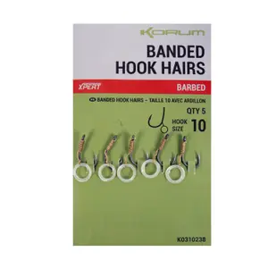 Dobber met een haak Korum Banded Hairs (x5) image-0