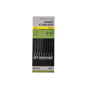 Γάντζος με αγκάθια Korum Banded Hair Barbless (x8) image-0